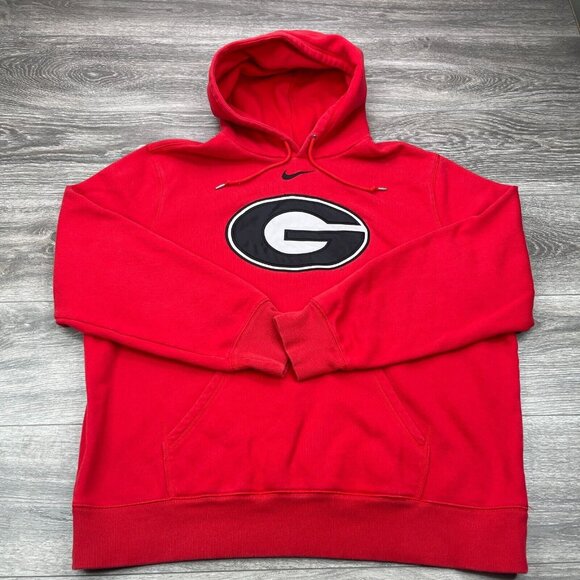 Nike Other - Nike Georgia Bulldogs Hoodie Mens 2XL Red Center Swoosh Logo Pullover Sweatshirt